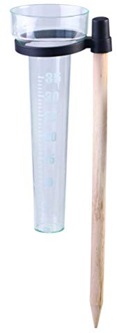 YARNOW Niederschlagsmesser Aus Kunststoff Mit Holzstab Messbecher Für Regenwasser Garten Wetterstation Für Niederschlagsmessungen Bis 35Cm