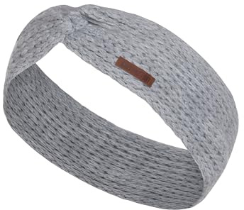KNIT FACTORY - Joy Stirnband Damen - Stirnband Winter Damen - Strick Stirnband - Stirnband für den Herbst und Winter - Damen Haarband - Ohrenwärmer mit Wolle - Grau