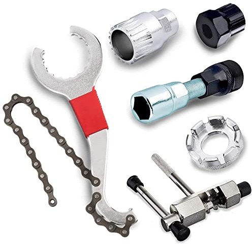 Herramienta de Extracción de Cassette de Bicicleta,Extractor de Cassette Herramienta,Remover de Cadena, Llave de piñón de Bicicleta,Cortador de Cadena de Bicicleta (A)