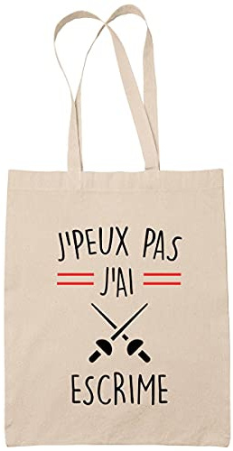 Planetee Sac Tote Bag J'peux pas Escrime beige