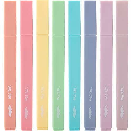 Mr. Pen- Aesthetic Highlighters No Bleed, 8 Pack, Candy Colors, Chisel Tip, Cute Highlighters Assorted Colors for Journaling, Highlighting, Underlining, Fast Dry, Back to School Supplies