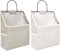 Mikihat 2 Pièces Sac de Rangement Suspendu Mural, Panier de Rangement en Coton et Lin avec Crochet, Poche Rangement Mural avec Cadre en Métal, Gris et Blanc Organisateur Mural Suspendu