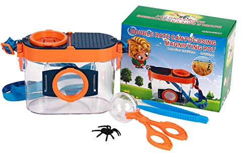 4 Stück Outdoor Explorer Kit Draussen Forscherset Adventurer Explorer Set Insektenbeobachtungsbox, Pinzette, Sphärischer Insektenfänger, Gurt für Camping Wandern Bildung und Rollenspiel