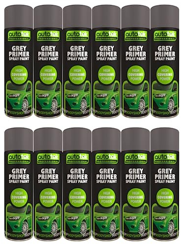 AutoTek Grey Primer Multi-Purpose Aerosol Spay Paint 500ml x12
