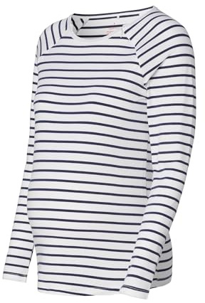T-shirt nursing långärmad randig, Mörk marinblå – 402, M
