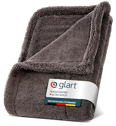 Glart 44TW8 Auto Trockentuch XXL 80x55 cm, Mikrofaser, extra saugstark | Premium, kratzerfrei, fusselfrei, ideal vor Autopolitur und nach Felgenbürste, großes Tuch für Auto und Motorrad