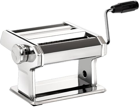 Nudelmaschine – Robuste Stahlkonstruktion mit Einfach zu Verriegelndem Zifferblatt und Holzgriff – Modell 150, Hergestellt in Italien