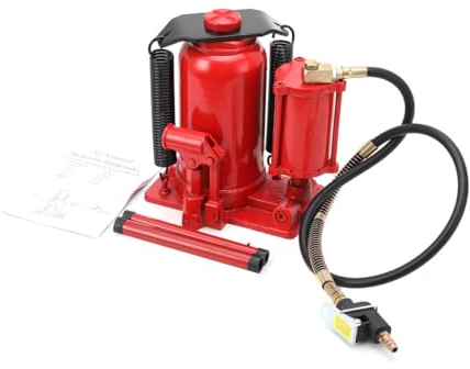 ECUTEE Cric Idraulico a Bottiglia 20 T, Cric Idraulico ad Aria Compressa Martinetto Sollevatore Uso Pneumatico e Manuale, Altezza di Sollevamento 260 – 510 mm, Idraulico Air Jack