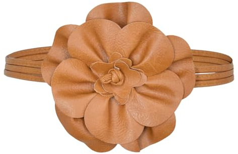 TeeYee Gürtel Damen PU Leder Blumen Gürtel Boho Wickelgürtel Flechtgürtel