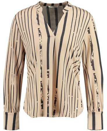 KEYLARGO randig V-ringad blus för kvinnor, Beige (1004), XS