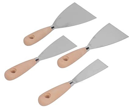 Espátula para Masilla, Raspador de Pintura, Cuchillo para Masilla de Acero Inoxidable, Herramienta Raspadora de Metal, 4 Piezas, Raspadores para Masilla, Reparación de Paredes