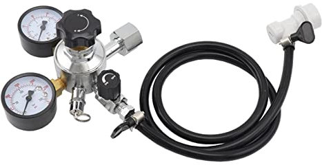 LCQSYE bierbrauset Homebrew Keg CO2 Regulator Bierbrauen Kegerator Regulator Kit Druckminderer(W21.8 with Adapter)