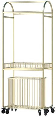 Porte-serviettes sur pied Support de rangement de salle de bain, porte-serviettes intégré, lavabo de baignoire, support de rangement mobile au sol de la salle de bain, panier à linge avec roulettes Po