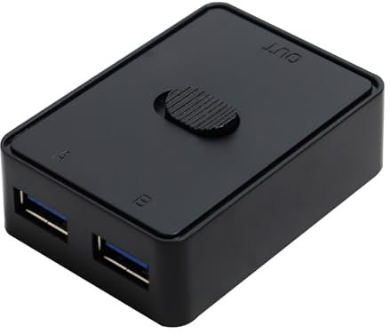 Interruttore KVM USB 3.0, Switch USB 3.0, Adattatore di Condivisione Bidirezionale per 2 Computer, Compatibile con USB 2.0 e 1.1, per Ufficio e Casa, Facile da Usare con Pulsante di Scambio