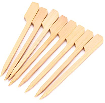 INCETUE Lot de 100 pics à brochettes en bambou de 9 cm pour fontaine à cocktail, guimauve, hamburger, bouquet de chocolat, barbecue, barbecue, poulet yakitori