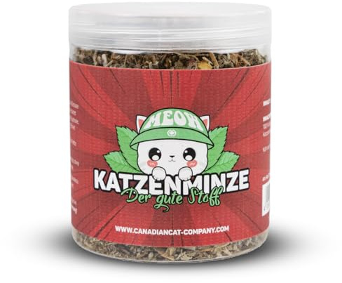 CanadianCat Company | Katzenminze Dose | Der Gute Stoff für Katzen | 60g | verschließbare Dose, Katzengras, Catnip, für Katzenspielzeug Zubehör