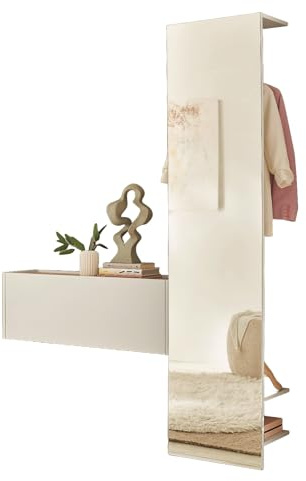 Furn.Design Garderobe Set 2-teilig in weiß und Wotan Eiche Garderobenkombination 150 x 200 cm, Center