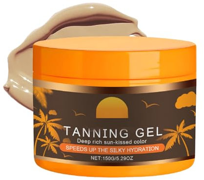 Crema autoabbronzante intensiva, crema abbronzante per un'abbronzatura rapida, crema abbronzante per viso e corpo, acceleratore dell'abbronzatura per uso esterno, gel abbronzante intensivo - 150 g