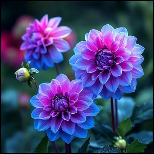 Dahlia Bulbs.Strong Plants That Grow Well Mix Golden Jade Carving Feels Beautiful//CXXFGFT.-4 Bulbs-E