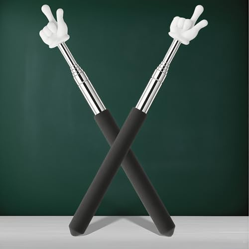 AYAWOW 2 Stück Fingerzeiger-Stab, Teleskop-Lehrer, Zeiger, Finger, einziehbarer Zeiger für Klassenzimmer und Kindergartenbedarf (schwarz)