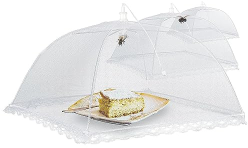 Wadakada Cache-Mouches, Protection Contre Les Insectes, Couverture Contre Les Mouches et Les Mouches des Fruits pour Gâteaux, Bol à Fruits, Garden Party 3Pack Réutilisable Facile à Utiliser