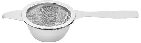 Twcyws Tea Strainer, Fine Mesh Strainer with Drip Bowl, Fine Mesh Flour Sieve, Mini Sieve, Stainless Steel Teas Fine Mesh Strainers for Sifting Dry Ingredients, Flour, Tea