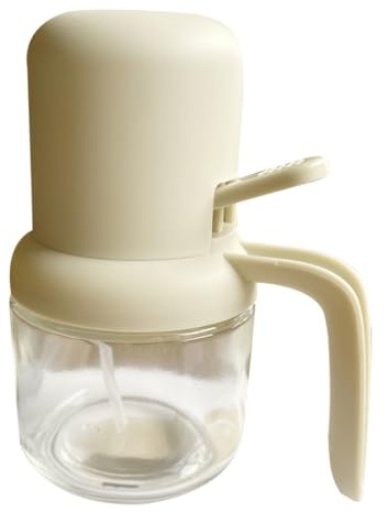 EPIGEIST Glass Oil Spray Bottle Refillable Kitchen Oil Dispenser with Leakproof Press Pump Transparent Seasoning Mister for Grilling Baking Salad Cooking Home Use