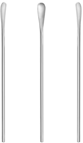 3pcs Quality Swizzle Sticks Long-Handled, Silver Metal 304 Stainless Steel Stirring Spoons Mixing Stirrers for Latte Coffee Espresso Cocktail Drinks Milk Tea for Home Office Bar Cafe Camping Travel