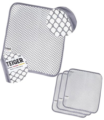 Teiger 3 x Single Reinigungstuch (3er Set) Teigreiniger Teigentferner Netztuch für hartnäckige Verschmutzungen Teigtuch Mesh Spültuch Tuch Spüllappen