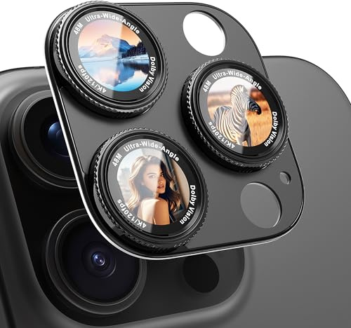 CACOE für iPhone 14 Pro/14 Pro Max/16 Pro/16 Pro Max Kameraschutz,Schwarz | Anti-Kratz, Objektiv Schutzfolie, Kamera Schutz Linsenschutz,Metall 9H+,Kratzfestes,Display Vollschutzabdeckung