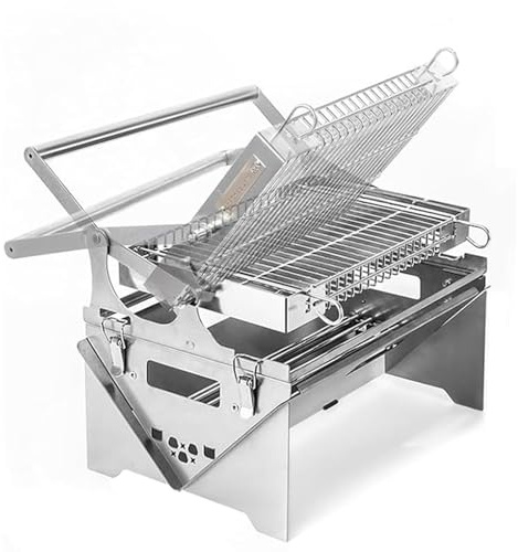 Portable Charcoal Barbecue Grill with 360-Degree Rotation - Perfect for Outdoor Entertaining Camping Tailgating and Backyard Parties