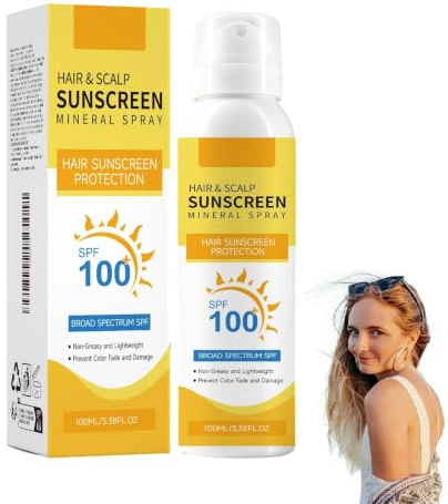 100 ML Spray Solaire Cheveux et Peau de la Tête SPF 30, Spray Protection Solaire pour Cheveux, Brume Invisiblement Légère pour Protection UV, Essentiel pour la Plage et la Piscine (1 pièce)