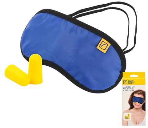 Travel Blue Schlafmaske Frauen & Herren - Seide Augenmaske Mit Wiederverwendbaren Ohrstöpseln, Schützt Vor Hellem Licht & Lärm, Perfekt Für Reisen & Entspannung, Hochwertig & Komfortabel