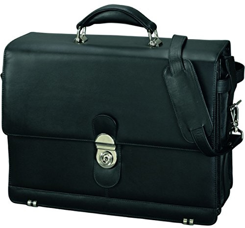 Alassio 47127 - Aktentasche Monza, aus echtem Leder, ca. 38,5 x 31 x 17 cm, schwarz