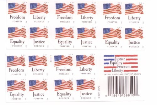 USPS Forever Stamps Four Flags Booklet of 20 Stamps