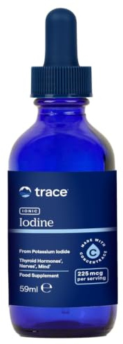 Trace Minerals - Iode Ionique issue de l’Iodure de Potassium | Soutient la Production d’Hormones, le Système Nerveux, la Peau et l’Immunité | Sans OGM, Végan, Sans Gluten | 59 ml, 225 mcg par portion