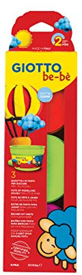GIOTTO be-bè Zestaw z masa plastyczna Giotto Bebe 3x100g: (pomaranczowy, zielony, rózowy)