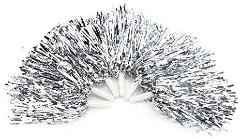 Cheerleading Pompons 6 Stücke Cheerleader Sport Party Tanz Zubehör Hand Blumen Pompons Prost-7 Farben zu wählen (Farbe : Sliber) Pompoms Silber Cheerleader 12 Pompoms Silber Cheerleader 12 Stück