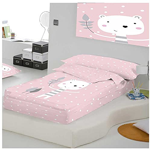 COTTON ARTean Saco nórdico con Relleno Cama 90 Jorge Pink