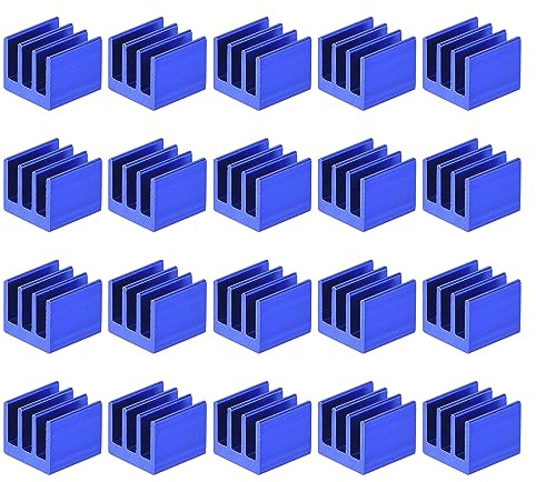 sourcing map 20St Kühlkörper Thermische Selbstklebende Elektronik Kühler 7x7x6mm Blau | Kühlkörper, elektronischer Kühler