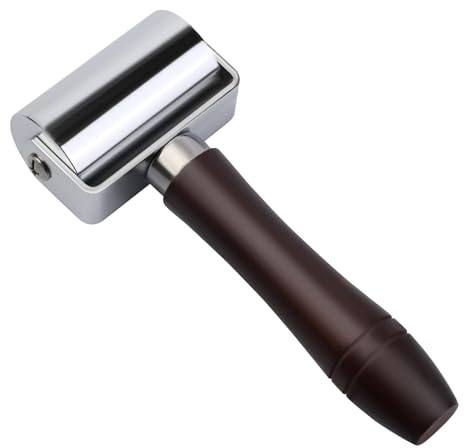 60mm Leder Presskante Roller, Holzgriff Leder Rolling Craft Roller, Nahtrolle für Leder, Leder Rand Creaser, Leder Handwerk Kleber Laminierwerkzeug für Lederhandwerk