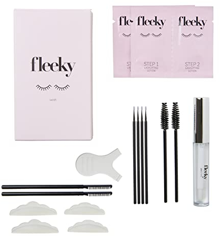 fleeky Lash Lifting Set: Vegan und ohne Tierversuche - Wimpernlifting Kit für ausdrucksvollen Schwung ohne Wimpernzange (Mini)
