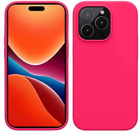 kwmobile Handyhülle für iPhone 14 Pro Hülle, für iPhone 14 Pro Case - Hülle Silikon - kabelloses Laden - Neon Pink