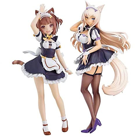 Zhongkaihua 2 Stück Anime Nekopara Figur PVC Modell Anime Azuki/Coconut/Cinnamon Actionfigur Statue Desktop Ornamente Sammelbar