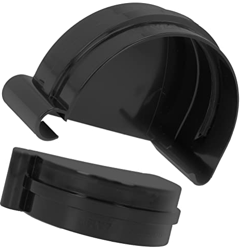 Gutter End Piece Plug Right Gutter End Piece Half Round Plastic Rain Gutter Piece for Gutter Gutter 125 mm Black