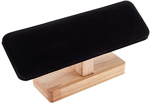 nbeads Holz Armbandständer Display, Schwarzer Uhrenständer Samt T-Bar Armbandhalter Schmuck Organizer Abnehmbare Armreif-Anhänger Tower Rack für den Einzelhandel Zeigen, 19.5x5x8.9 cm