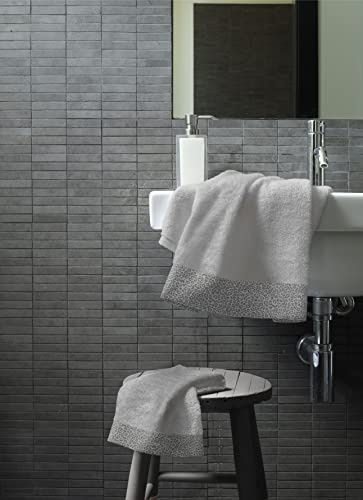 Bassetti Set 1 + 1 Zwei 2 Stück Frottee Gästebad 40 x 60 cm + Handtuch 60 x 110 Handtücher 100 % reine Baumwolle Jacquard 430 g/m² (Grau)