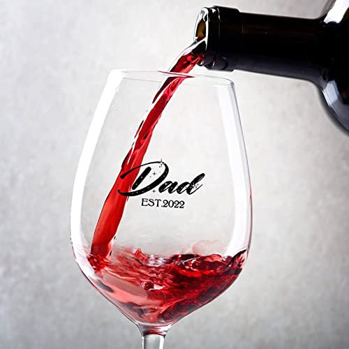 Rimego Copas de vino tinto promocionadas a papá, juego de 2 copas de vino tinto para pareja, aniversario, boda, regalo de vino personalizado para mujeres y hombres, 17 onzas