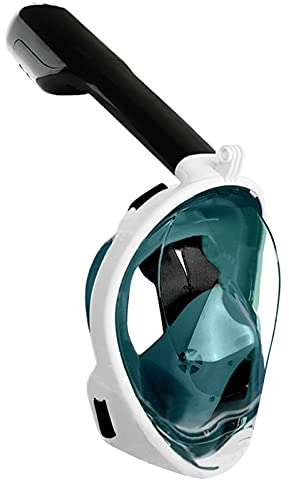 ATAAY Schnorchel-Set, Vollgesichts-Scuba-Schnorchel-Gesichtsmaske Unterwasser-Atemschutzbrille Schnorchel-Set Atemschutzmasken Sicher Wasserdicht,Blau,S/M