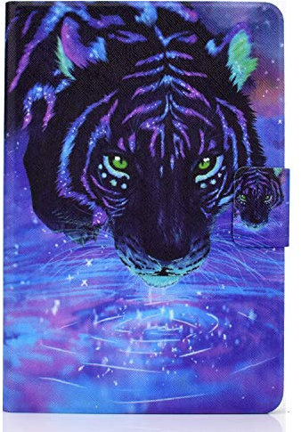Bspring Hülle für Kindle Fire HD 8/HD 8 Plus Tablet (12./10. Generation, 2022/2020) Smart PU Leder Schutzhülle Cover, Soft TPU Rückseite Gehäuse Schutzhülle mit Auto Schlaf/Aufwach,Löwe